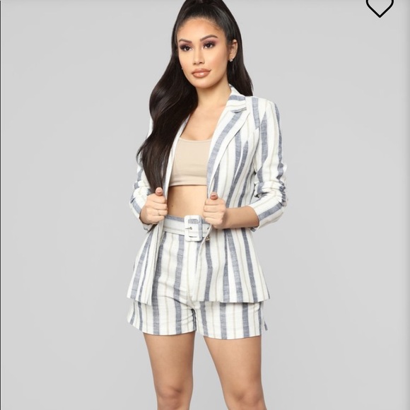 Fashion Nova Other - Chrissy striped suit set (3 pieces)